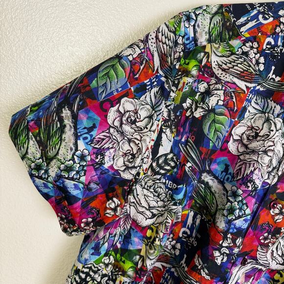 Robert Graham Brenham Shirt Mens XL Multi Floral Short Sleeve Button Up Cotton - Picture 5 of 11